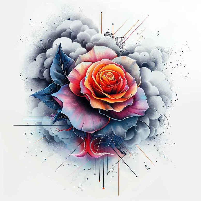 rose-detailed-tattoo – tattoo design ideas free ai generated – quiet-art – for-lower-chest – Gallery: roses-inkby-ai