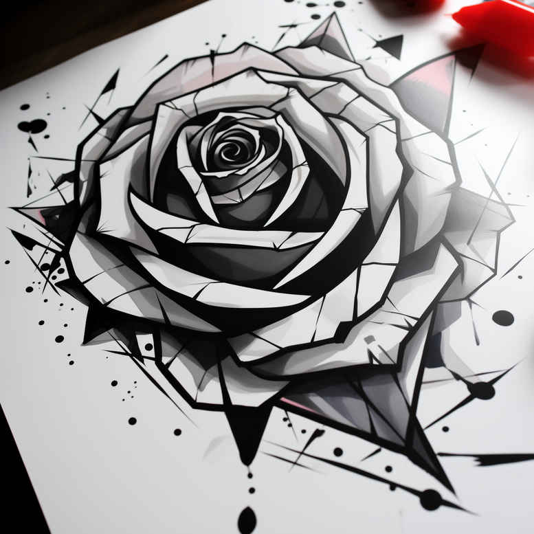 rose-detailed-tattoo – tattoo design ideas free ai generated – small-detail – for-calf – Gallery: roses-inkby-ai