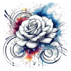 rose-elegant-tattoo – tattoo design ideas free ai generated – iconic – for-thigh – Gallery: roses-inkby-ai
