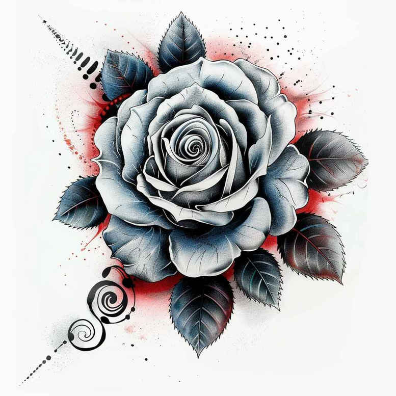 rose-elegant-tattoo – tattoo design ideas free ai generated – precise – for-upper-chest – Gallery: roses-inkby-ai