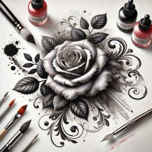 rose-feminine-tattoo – tattoo design ideas free ai generated – abstract – for-spine – Gallery: roses-inkby-ai
