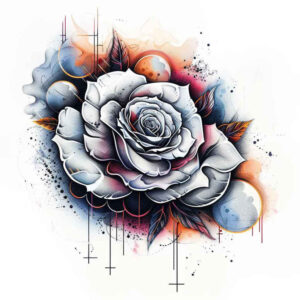 rose-feminine-tattoo – tattoo design ideas free ai generated – clean-stroke – for-upper-thigh – Gallery: roses-inkby-ai