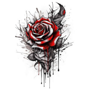 rose-fine-line-tattoo – tattoo design ideas free ai generated – dotwork – for-collarbone – Gallery: roses-inkby-ai