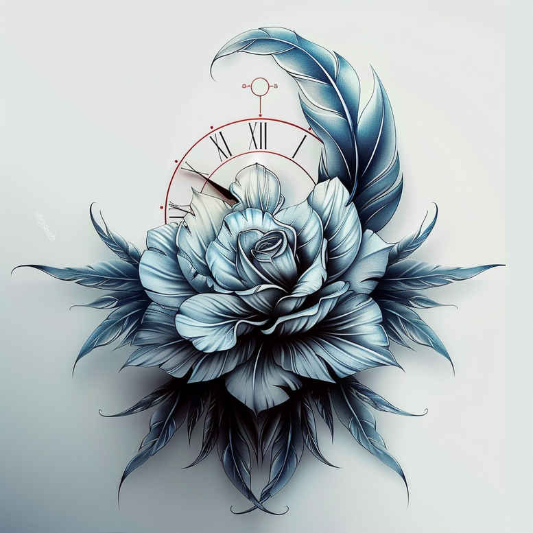 rose-fine-line-tattoo – tattoo design ideas free ai generated – pristine – for-back – Gallery: roses-inkby-ai