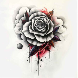 rose-flower-tattoo – tattoo design ideas free ai generated – compact – for-sternum – Gallery: roses-inkby-ai