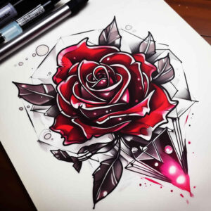 rose-flower-tattoo – tattoo design ideas free ai generated – small-detail – for-elbow – Gallery: roses-inkby-ai