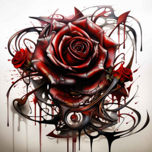 rose-modern-tattoo – tattoo design ideas free ai generated – concise – for-lower-thigh – Gallery: roses-inkby-ai