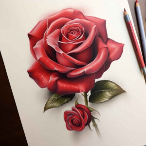 rose-modern-tattoo – tattoo design ideas free ai generated – simple-dot – for-lower-chest – Gallery: roses-inkby-ai