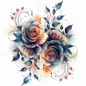 rose-modern-tattoo – tattoo design ideas free ai generated – slender – for-fingers – Gallery: roses-inkby-ai
