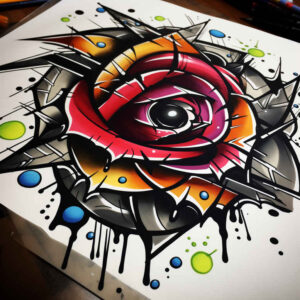 rose-mystical-tattoo – tattoo design ideas free ai generated – discreet-mark – for-upper-thigh – Gallery: roses-inkby-ai