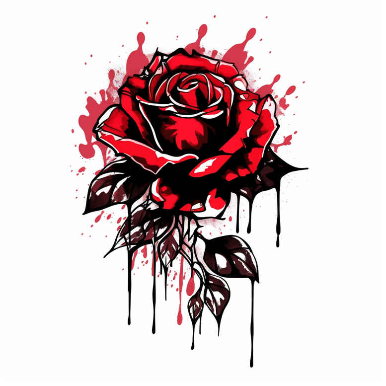 rose-mystical-tattoo – tattoo design ideas free ai generated – point-minimal – for-heel – Gallery: roses-inkby-ai