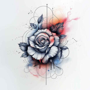 rose-mystical-tattoo – tattoo design ideas free ai generated – single-color – for-fingers – Gallery: roses-inkby-ai
