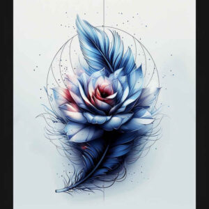 rose-mystical-tattoo – tattoo design ideas free ai generated – subtle-shape – for-calf – Gallery: roses-inkby-ai