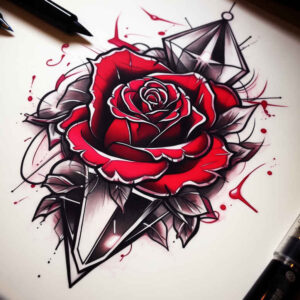 rose-mystical-tattoo – tattoo design ideas free ai generated – symbolic – for-neck – Gallery: roses-inkby-ai