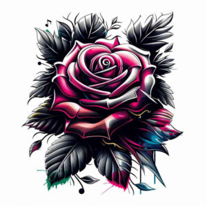 rose-natural-look-tattoo – tattoo design ideas free ai generated – discreet – for-behind-ear – Gallery: roses-inkby-ai