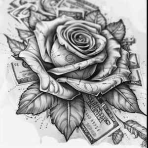 rose-natural-look-tattoo – tattoo design ideas free ai generated – fine-dot – for-hand – Gallery: roses-inkby-ai