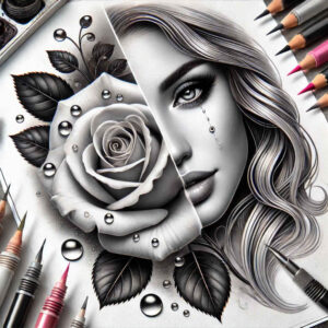 rose-natural-look-tattoo – tattoo design ideas free ai generated – single-color – for-wrist-side – Gallery: roses-inkby-ai