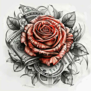 rose-nature-tattoo – tattoo design ideas free ai generated – clear-cut – for-lower-chest – Gallery: roses-inkby-ai