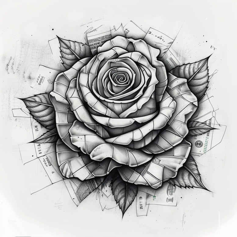 rose-nature-tattoo – tattoo design ideas free ai generated – plain – for-side – Gallery: roses-inkby-ai