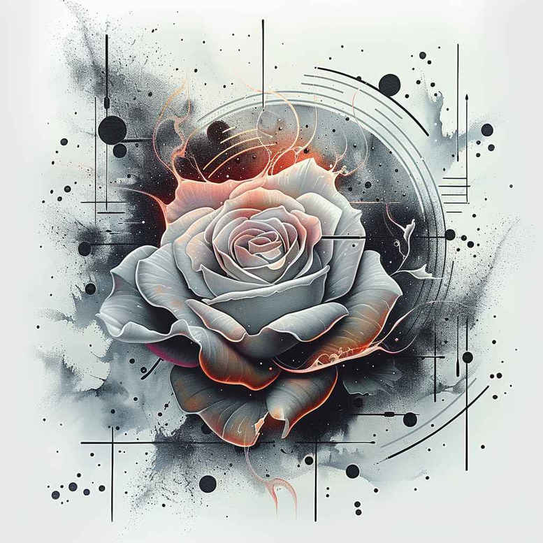 rose-nature-tattoo – tattoo design ideas free ai generated – pure-outline – for-shoulder-blade – Gallery: roses-inkby-ai
