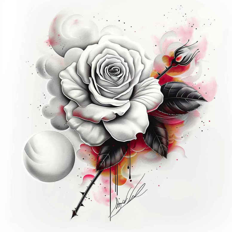 rose-ornamental-tattoo – tattoo design ideas free ai generated – single-color – for-neck – Gallery: roses-inkby-ai