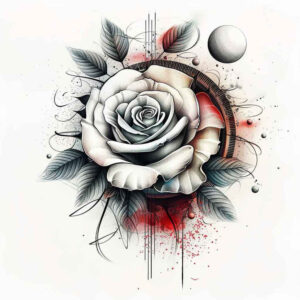 rose-symbolic-meaning-tattoo – tattoo design ideas free ai generated – bare – for-behind-ear – Gallery: roses-inkby-ai