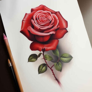 rose-symbolic-meaning-tattoo – tattoo design ideas free ai generated – dotwork – for-back-shoulder – Gallery: roses-inkby-ai