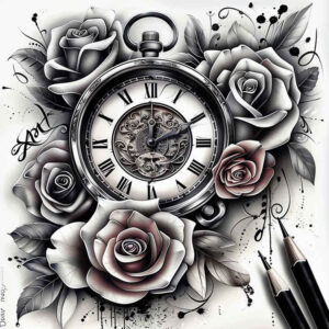 rose-symbolic-meaning-tattoo – tattoo design ideas free ai generated – elegant – for-temple – Gallery: roses-inkby-ai