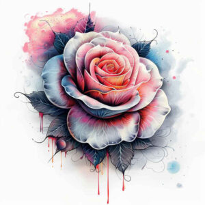 rose-tattoo – tattoo design ideas free ai generated – clean-stroke – for-back-of-neck – Gallery: roses-inkby-ai