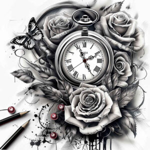 rose-tattoo – tattoo design ideas free ai generated – miniature – for-stomach – Gallery: roses-inkby-ai