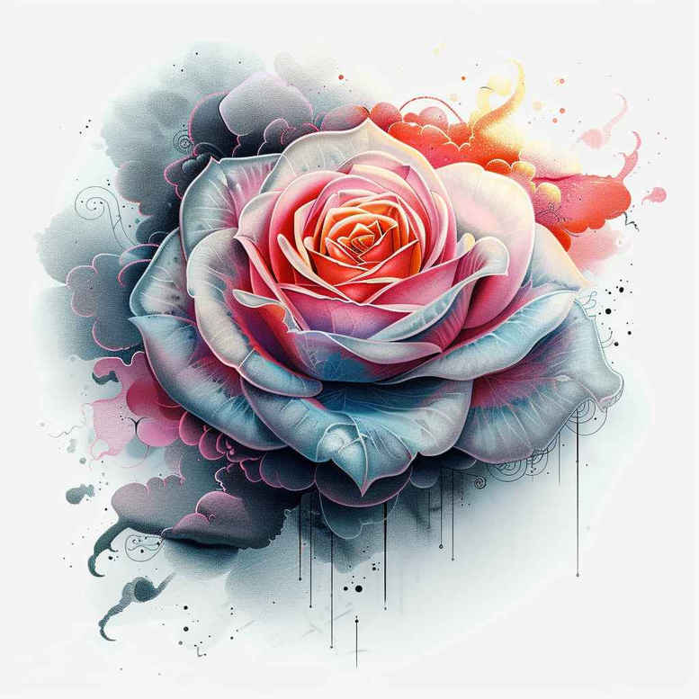 rose-traditional-tattoo – tattoo design ideas free ai generated – discreet – for-temple – Gallery: roses-inkby-ai