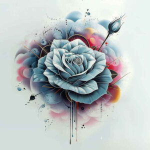 rose-traditional-tattoo – tattoo design ideas free ai generated – dotwork – for-back-of-neck – Gallery: roses-inkby-ai
