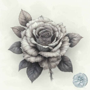 rose-traditional-tattoo – tattoo design ideas free ai generated – dotwork – for-upper-chest – Gallery: roses-inkby-ai