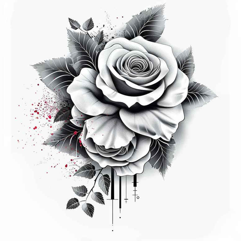 rose-traditional-tattoo – tattoo design ideas free ai generated – micro-tattoo – for-stomach – Gallery: roses-inkby-ai
