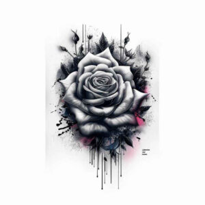 rose-traditional-tattoo – tattoo design ideas free ai generated – short-stroke – for-upper-back – Gallery: roses-inkby-ai