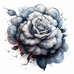 rose-wavy-line-tattoo – tattoo design ideas free ai generated – micro-design – for-arm – Gallery: roses-inkby-ai