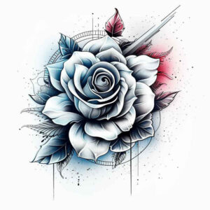 rose-wavy-line-tattoo – tattoo design ideas free ai generated – punctual – for-upper-shoulder – Gallery: roses-inkby-ai