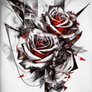 rose-wavy-line-tattoo – tattoo design ideas free ai generated – pure-outline – for-spine – Gallery: roses-inkby-ai