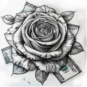 shaded-rose-tattoo – tattoo design ideas free ai generated – dainty – for-heel – Gallery: roses-inkby-ai