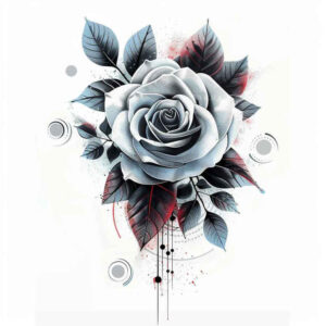 shaded-rose-tattoo – tattoo design ideas free ai generated – pure-shape – for-upper-thigh – Gallery: roses-inkby-ai