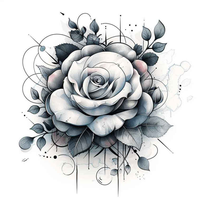 shadow-and-light-rose-tattoo – tattoo design ideas free ai generated – airy – for-palm – Gallery: roses-inkby-ai