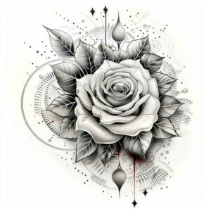 shadow-and-light-rose-tattoo – tattoo design ideas free ai generated – clean-stroke – for-biceps – Gallery: roses-inkby-ai