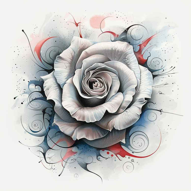 shadow-and-light-rose-tattoo – tattoo design ideas free ai generated – gentle – for-abdomen – Gallery: roses-inkby-ai