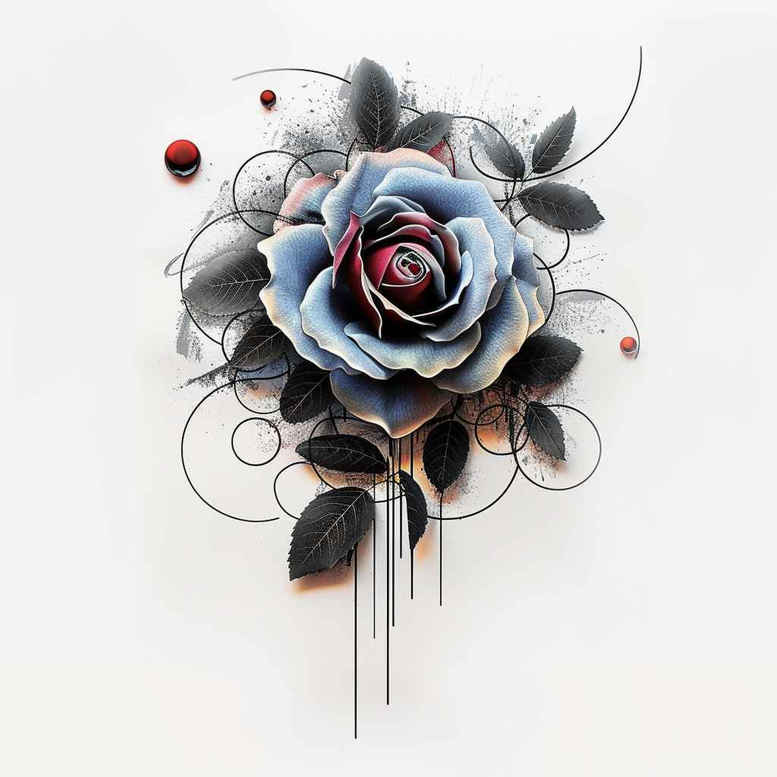 shadow-and-light-rose-tattoo – tattoo design ideas free ai generated – symbol-mark – for-forearm – Gallery: roses-inkby-ai