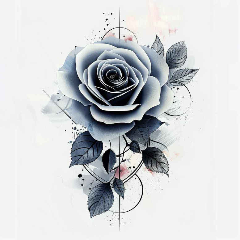 soft-shading-rose-tattoo – tattoo design ideas free ai generated – symbolic – for-arm – Gallery: roses-inkby-ai