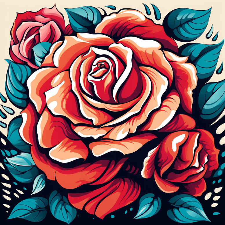 spiritual-rose-tattoo – tattoo design ideas free ai generated – airy-touch – for-lower-chest – Gallery: roses-inkby-ai