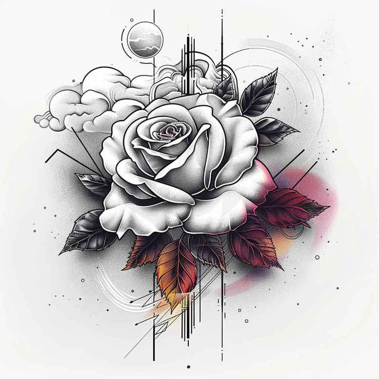 spiritual-rose-tattoo – tattoo design ideas free ai generated – elegant – for-stomach – Gallery: roses-inkby-ai