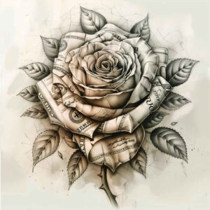 spiritual-rose-tattoo – tattoo design ideas free ai generated – minimalist – for-collarbone – Gallery: roses-inkby-ai