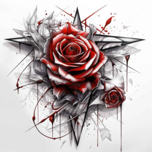symbolic-rose-tattoo – tattoo design ideas free ai generated – iconic – for-ribs – Gallery: roses-inkby-ai