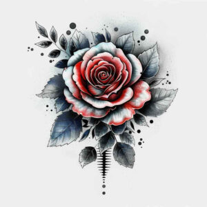 talisman-rose-tattoo – tattoo design ideas free ai generated – plain – for-upper-back – Gallery: roses-inkby-ai